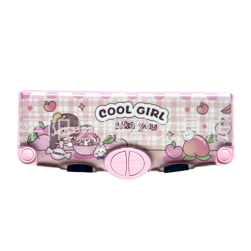 Large Capacity Double Layer Children's Pencil Case Cute New Plastic Stationery Box For Boys Girls School Office Supplies