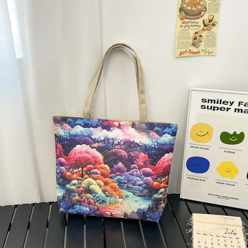 Design New Fashion Canvas Bag New Casual Shoulder Women's Bag All-match Handbag Large Capacity Beach Bag