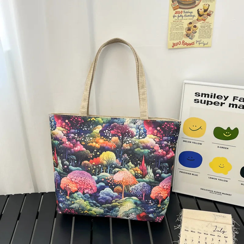 Design New Fashion Canvas Bag New Casual Shoulder Women's Bag All-match Handbag Large Capacity Beach Bag