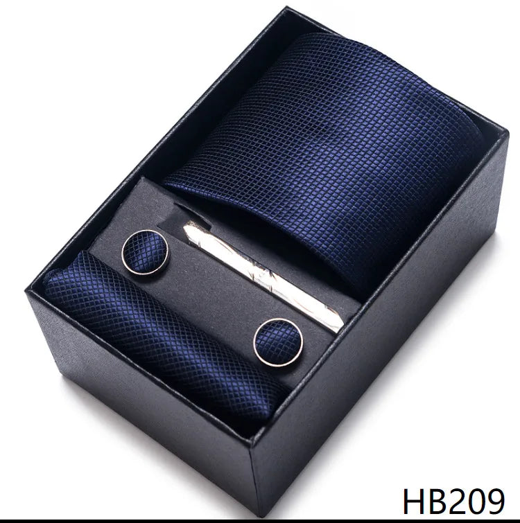 simple style geometric solid color polyester yarn men's cufflinks lavalier tie