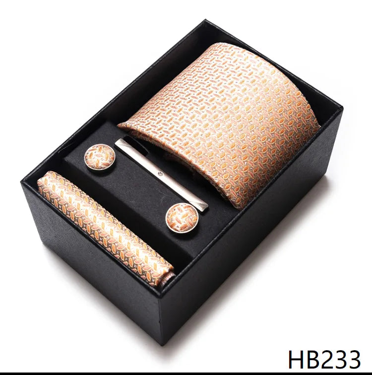 simple style geometric solid color polyester yarn men's cufflinks lavalier tie