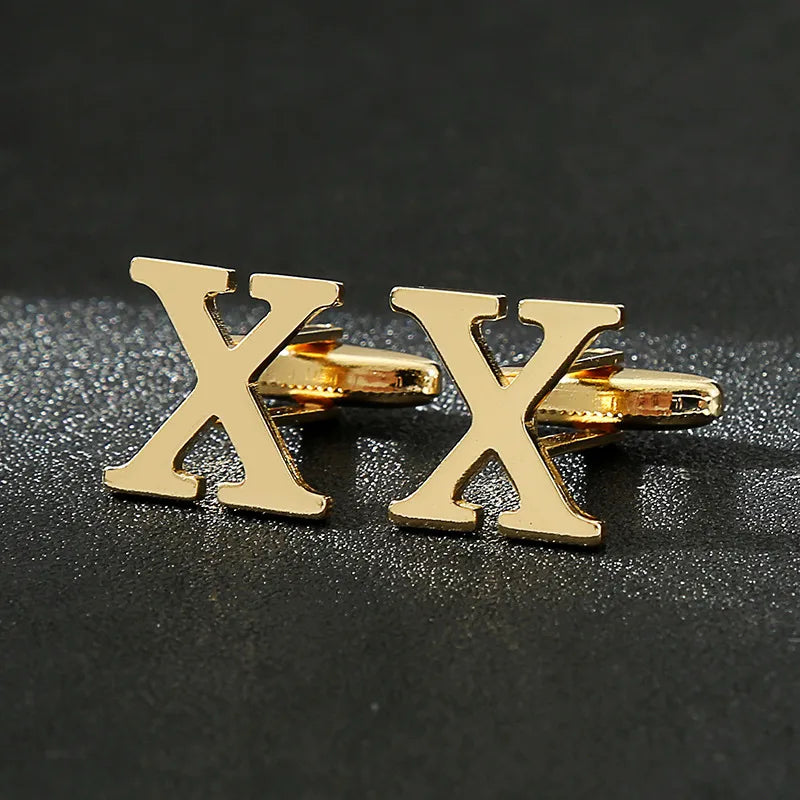 Vintage Style letter Iron Plating Unisex Cufflinks