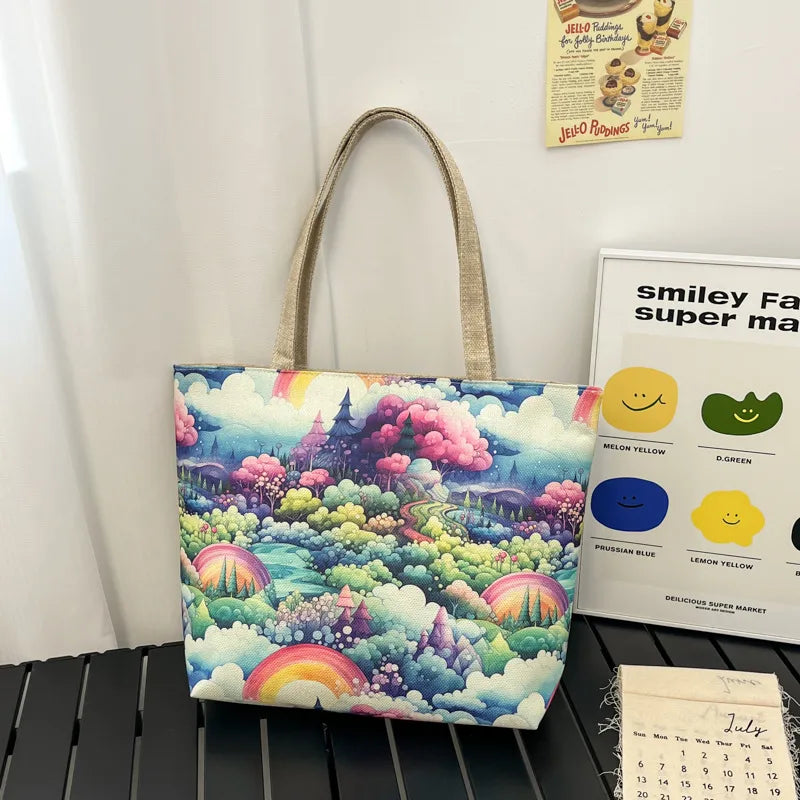Design New Fashion Canvas Bag New Casual Shoulder Women's Bag All-match Handbag Large Capacity Beach Bag