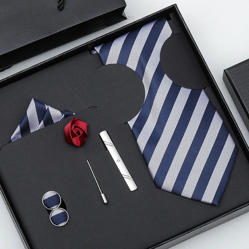 business stripe arrow solid color polyester yarn men's tie
