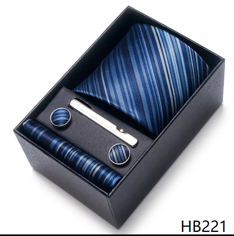 simple style geometric solid color polyester yarn men's cufflinks lavalier tie