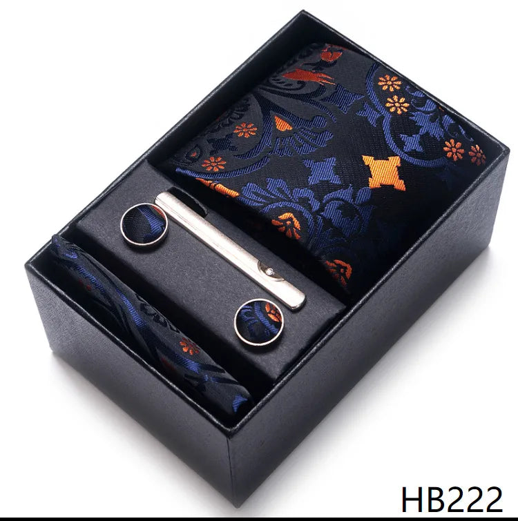 simple style geometric solid color polyester yarn men's cufflinks lavalier tie