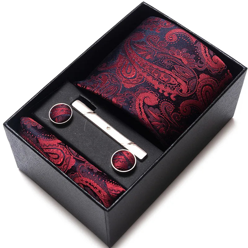 simple style geometric solid color polyester yarn men's cufflinks lavalier tie