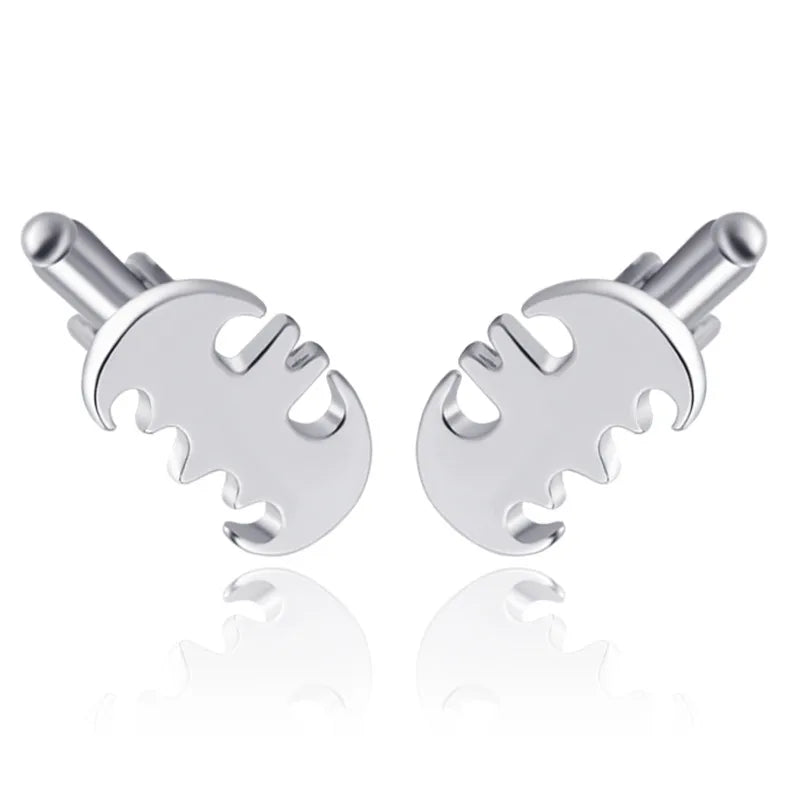 fashion geometry pattern six-pointed star leaves glasses music symbol bat bird wolf head titanium steel shirt cufflinks