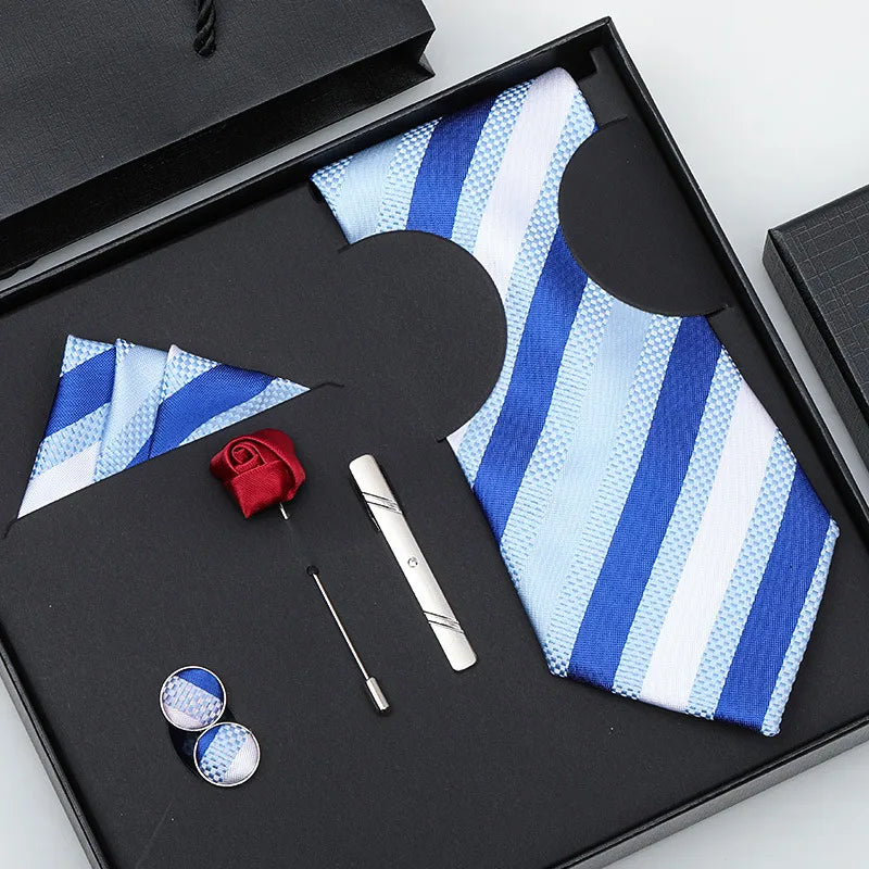 business stripe arrow solid color polyester yarn men's tie