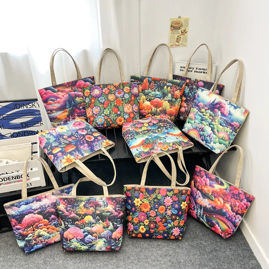 Design New Fashion Canvas Bag New Casual Shoulder Women's Bag All-match Handbag Large Capacity Beach Bag