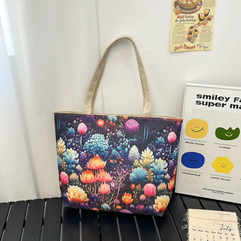 Design New Fashion Canvas Bag New Casual Shoulder Women's Bag All-match Handbag Large Capacity Beach Bag