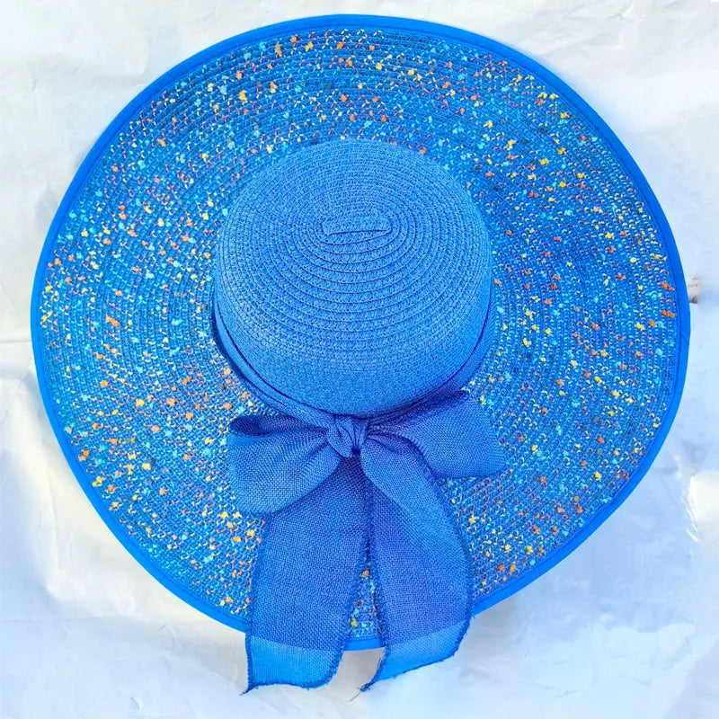 Women's Vacation Beach Solid Color Big Eaves Sun Hat