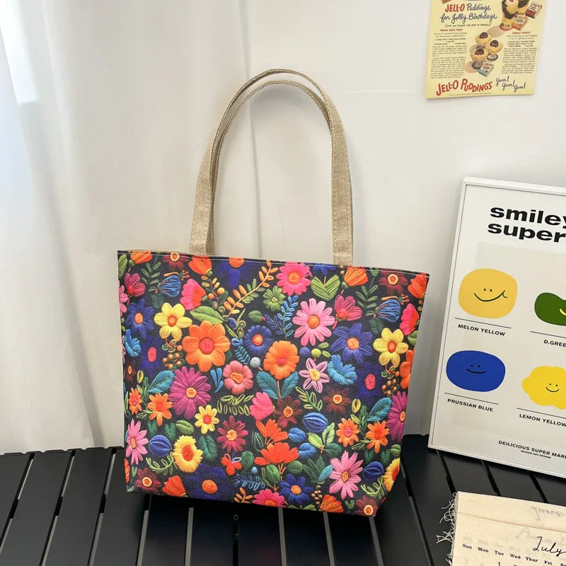 Design New Fashion Canvas Bag New Casual Shoulder Women's Bag All-match Handbag Large Capacity Beach Bag