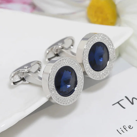 new gem-set cufflinks french fashion men's metal shirt buttons clothing accessories