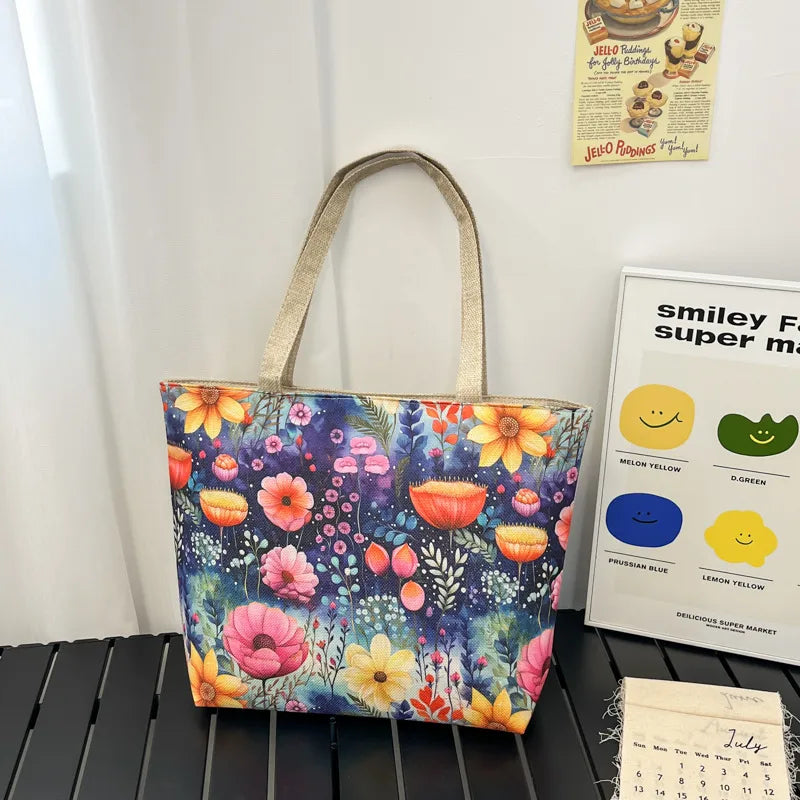 Design New Fashion Canvas Bag New Casual Shoulder Women's Bag All-match Handbag Large Capacity Beach Bag