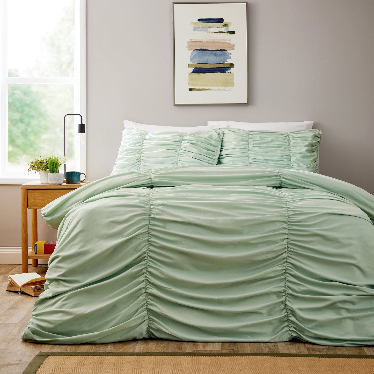 Textured Pintuck Ruffles Pleated Microfibre Duvet Cover Sets