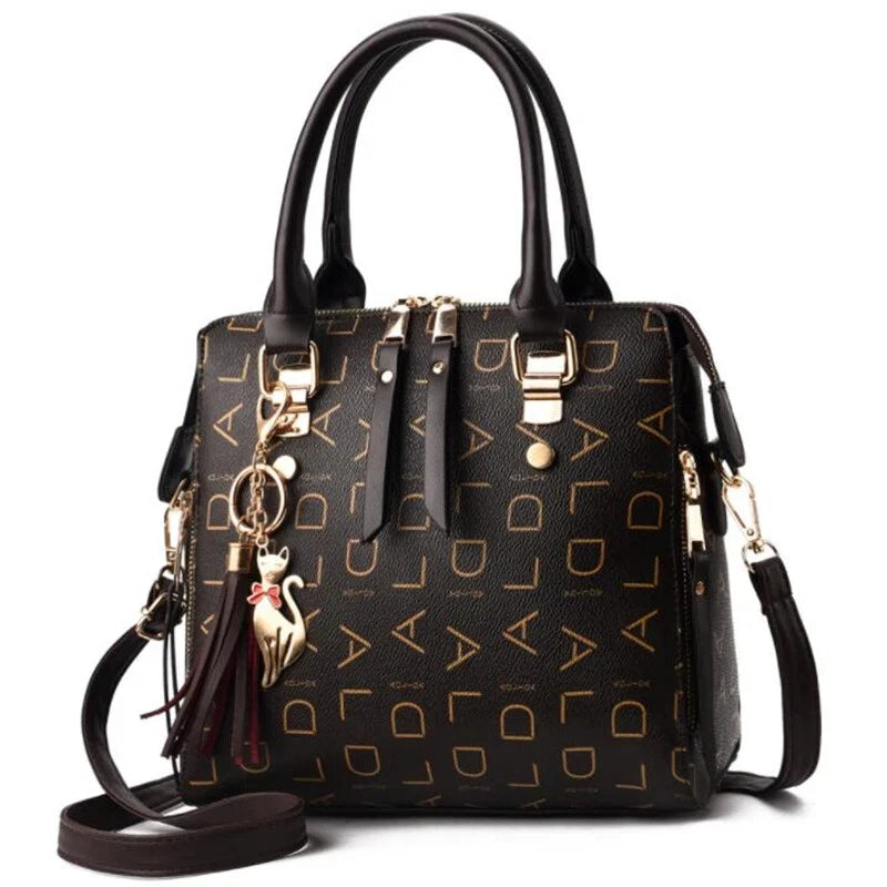 Women Leather Tassel Lady Tote Design Purse