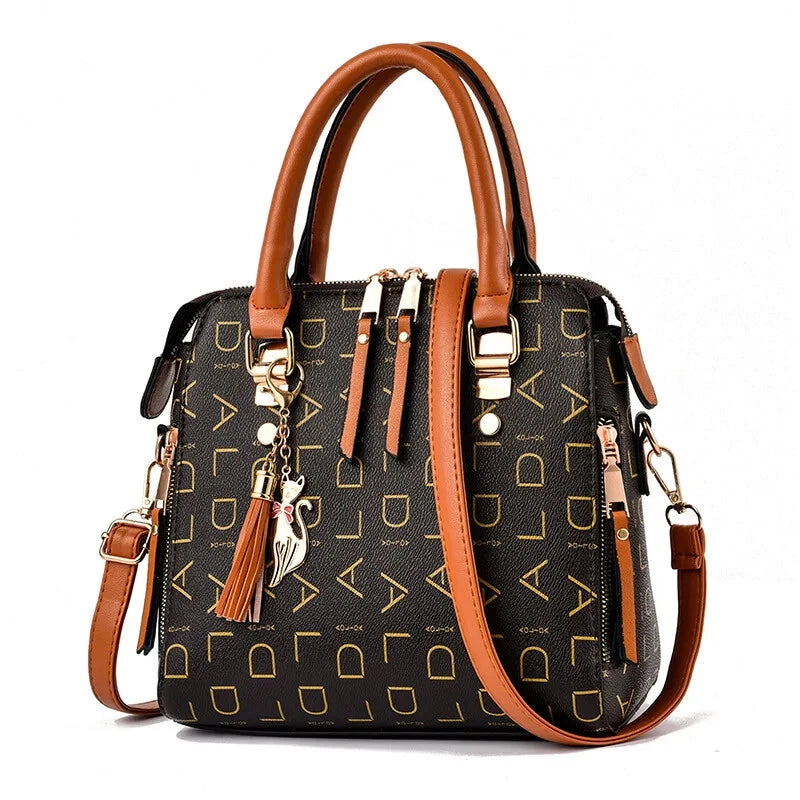 Women Leather Tassel Lady Tote Design Purse