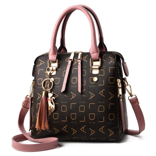Women Leather Tassel Lady Tote Design Purse