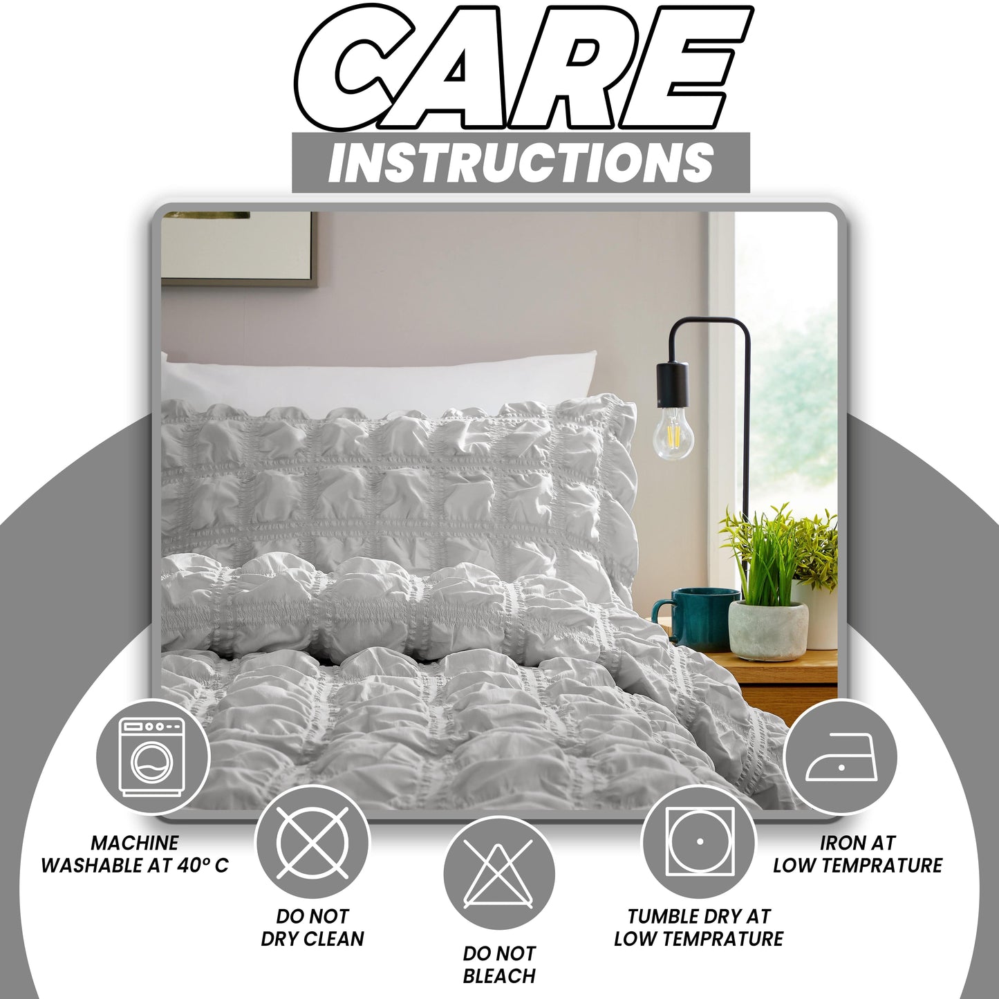 Soho Grey Microfibre Duvet Cover Set