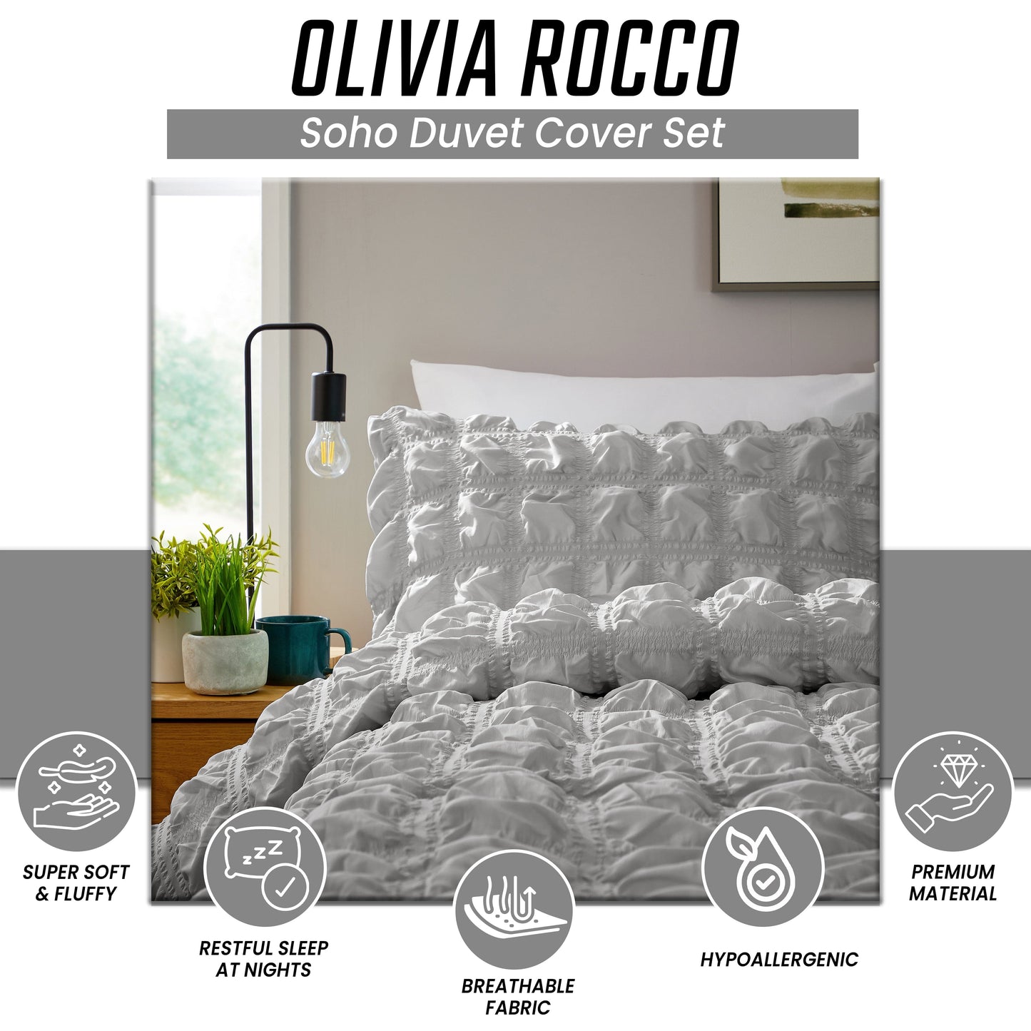 Soho Grey Microfibre Duvet Cover Set