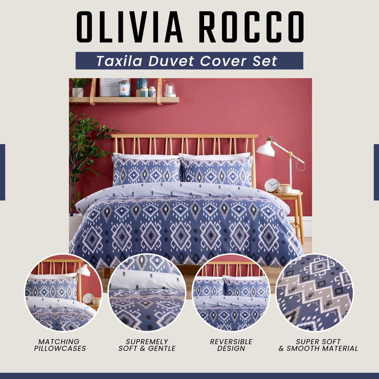 Taxila Duvet Cover Set Easy Care Quilt Covers