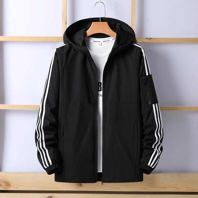 Trendy Casual Hooded Windbreaker Rainproof Sport Jacket