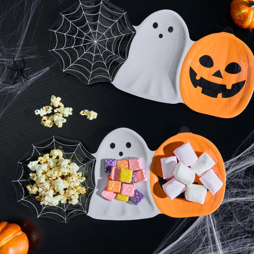 Pack Halloween Trio Serving Platters - Black/White