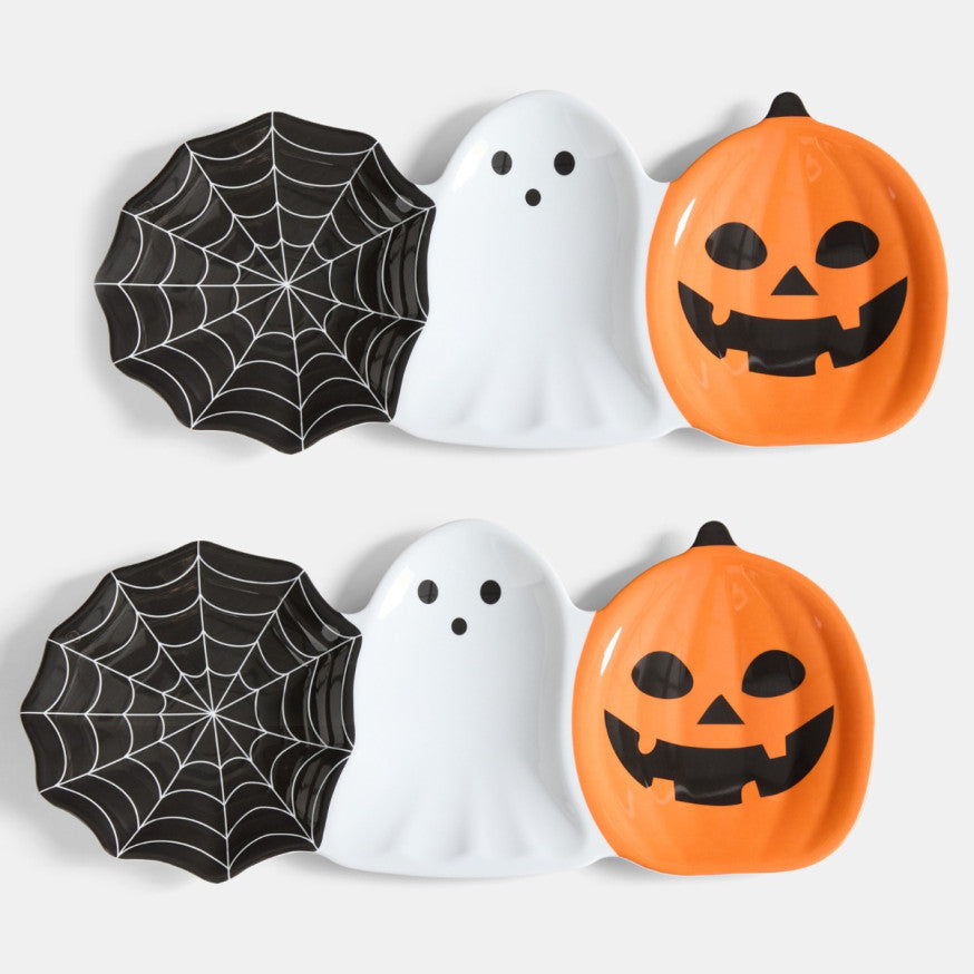 Pack Halloween Trio Serving Platters - Black/White