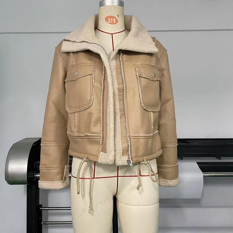 Women's Trendy Faux Leather Short Motorcycle Jacket