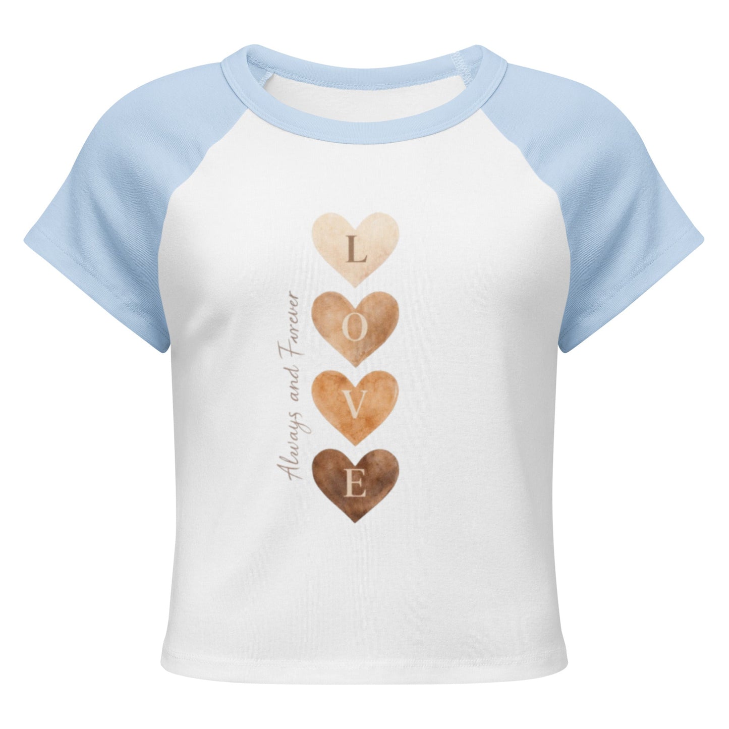 Women’s micro rib heart raglan baby tee
