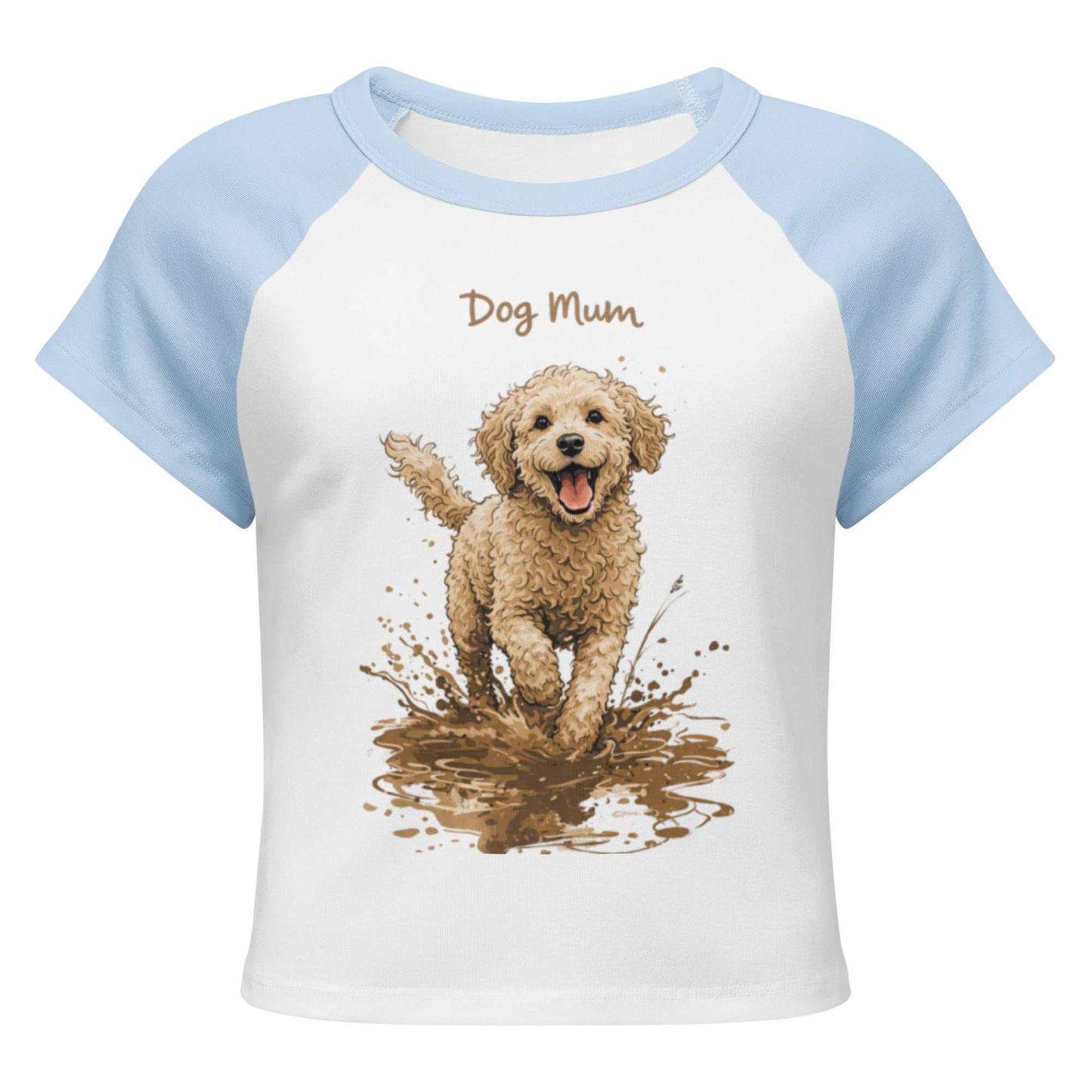 Women’s micro rib dog mum raglan baby tee