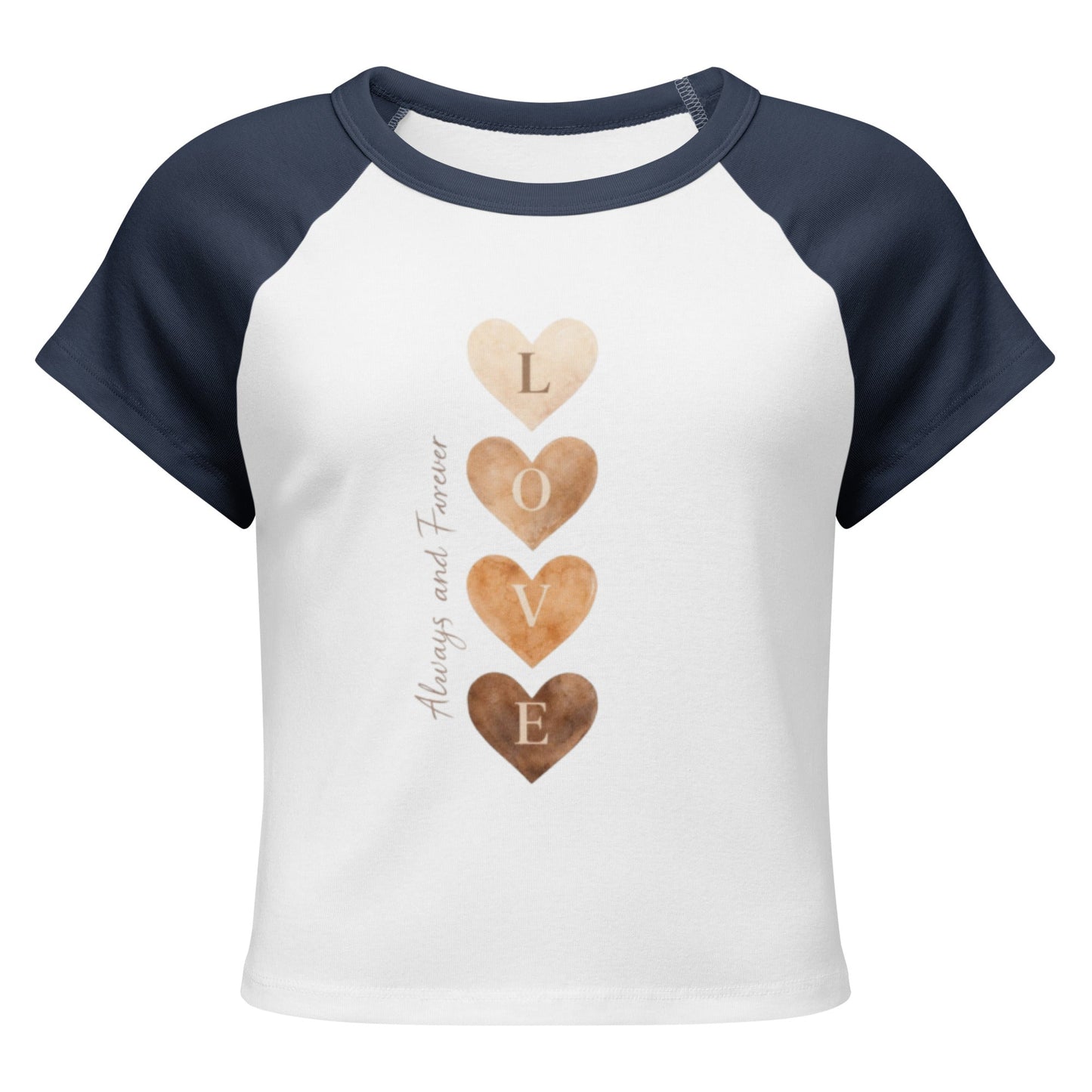 Women’s micro rib heart raglan baby tee