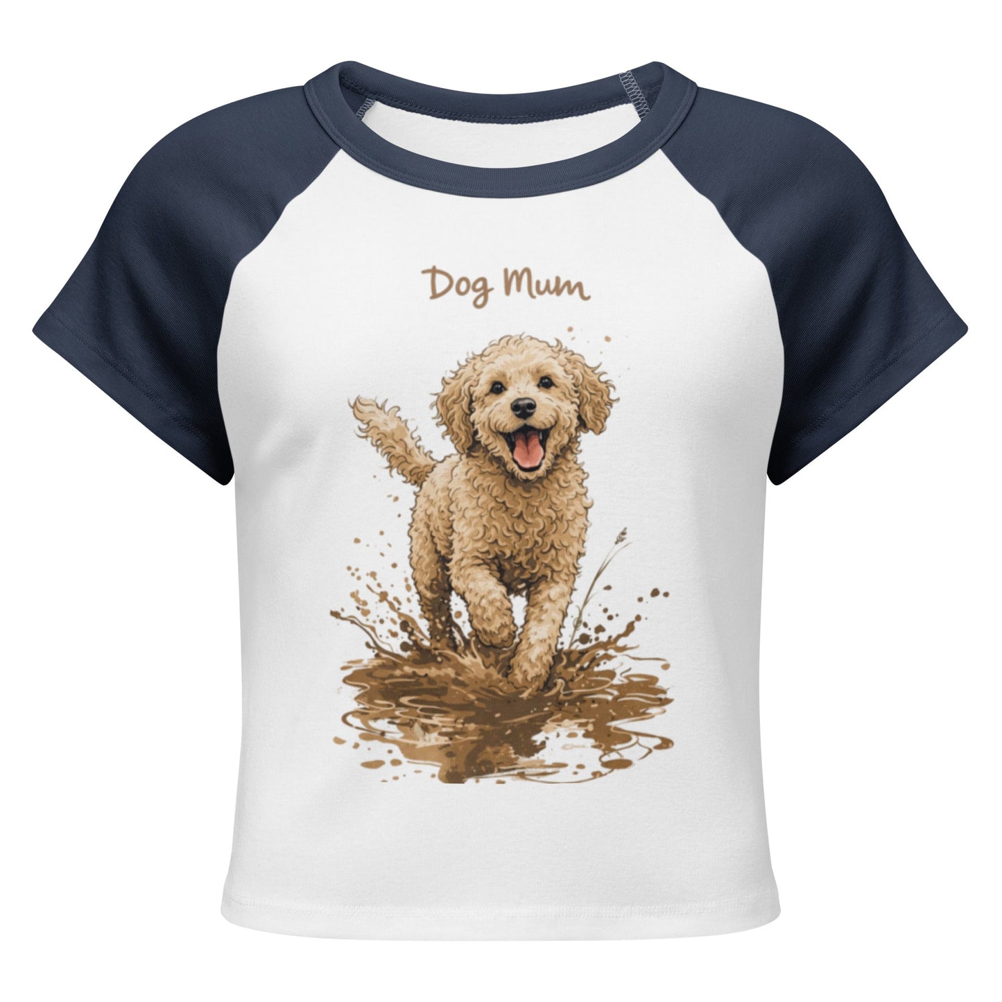 Women’s micro rib dog mum raglan baby tee