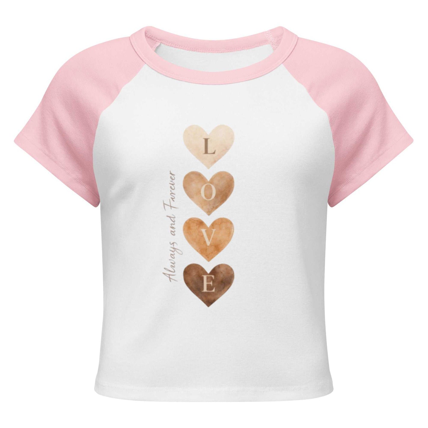 Women’s micro rib heart raglan baby tee