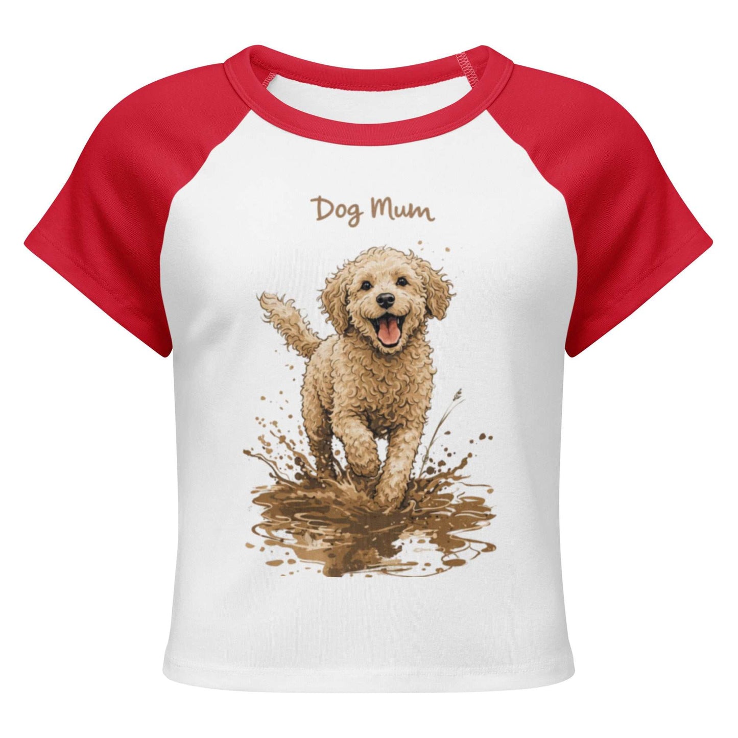 Women’s micro rib dog mum raglan baby tee