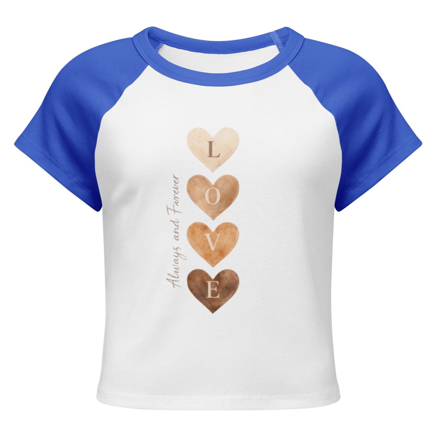 Women’s micro rib heart raglan baby tee