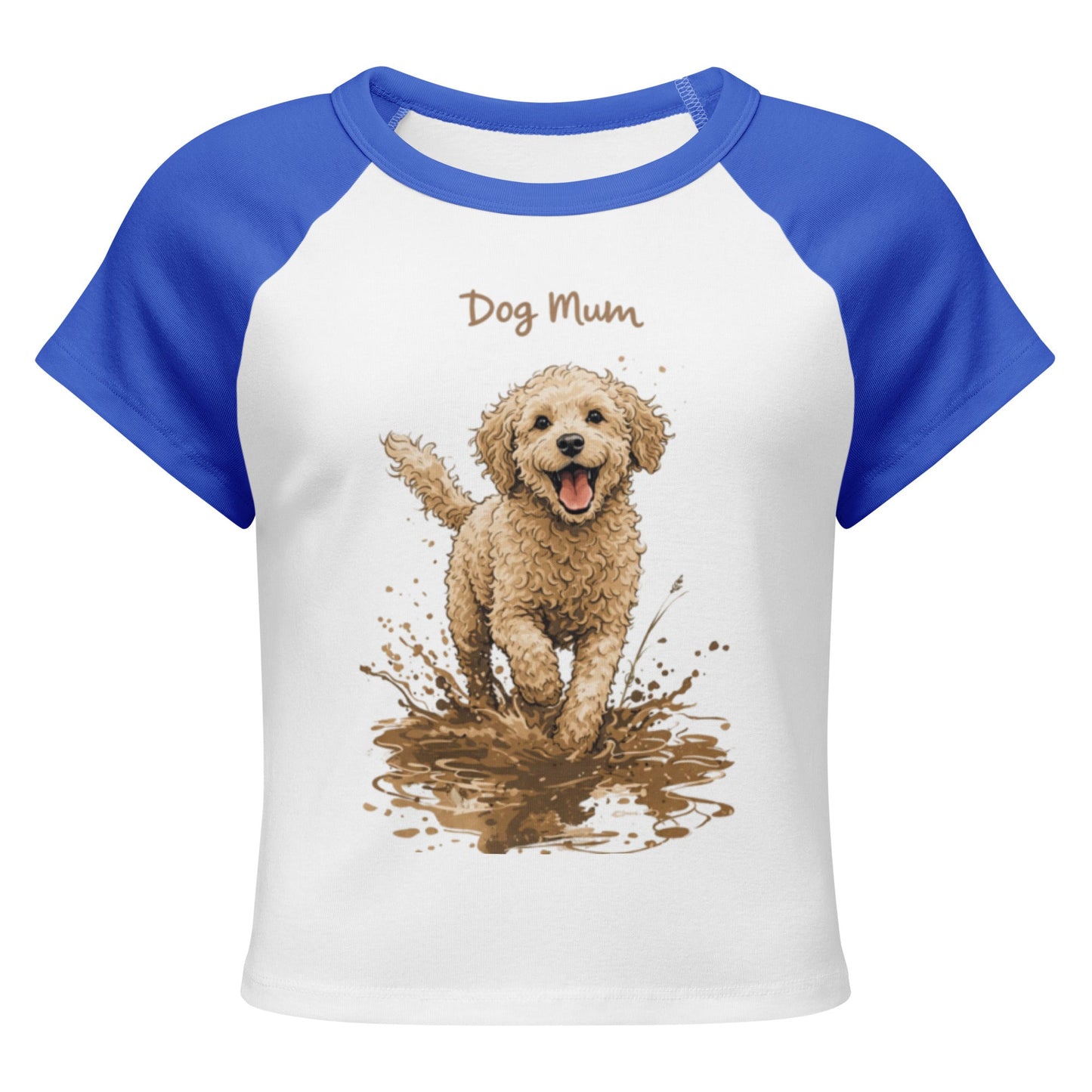 Women’s micro rib dog mum raglan baby tee